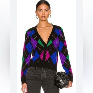 Le Superbe Womens Argyle Sweater Cami Set in Black NWT Size Large